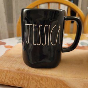 Rae Dunn JESSICA Black Mug